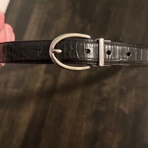 Lauren Ralph Lauren Reptile Embossed Black Leather Belt Size XL
